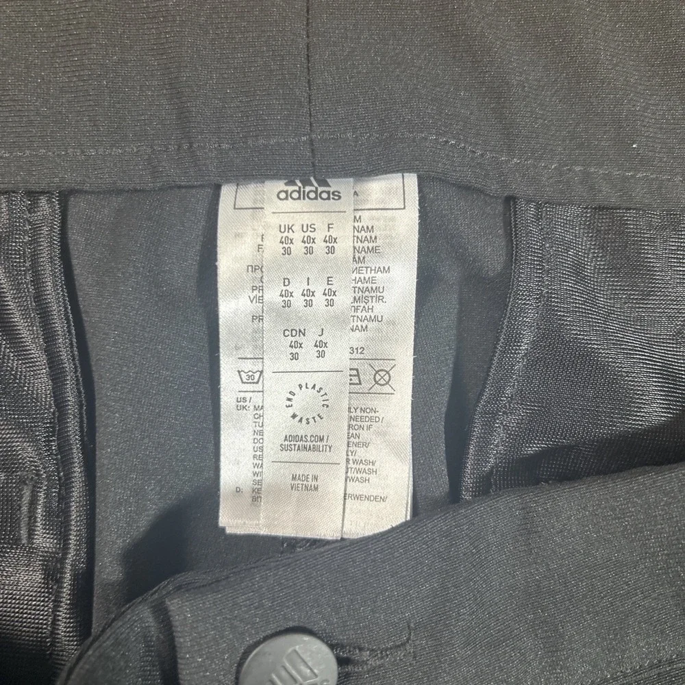 adidas Men's 40x30 (40x29) Black Statement Warp Knit Golf Pants Performance Logo
